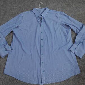 J. Hilburn Shirt 2XL Blue Fishes All Over Print Performance Nylon Elastane